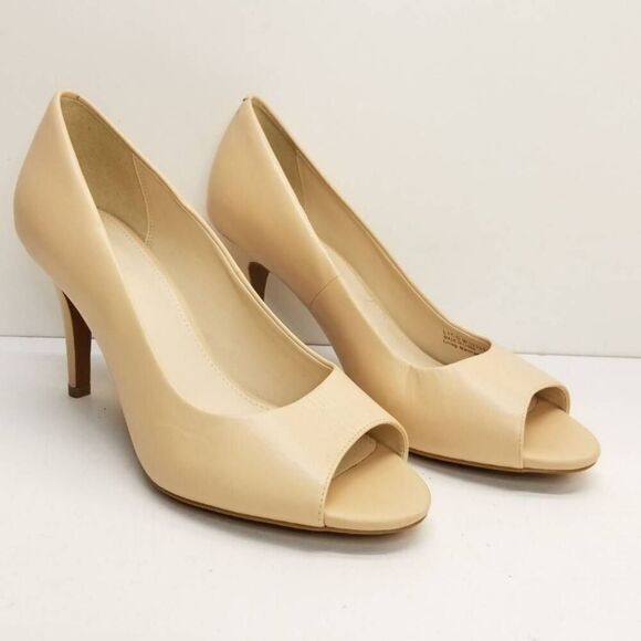 Cole Haan Classic Peep toe Pumps Heels Beige size 7 - Picture 3 of 10